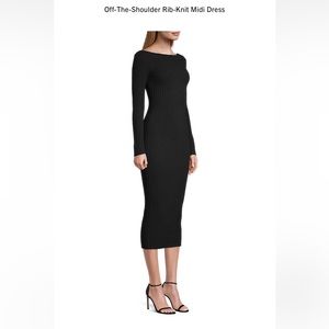 Michael Kors off the shoulder Ribbed Knit sweater dress midi NWT size large L.